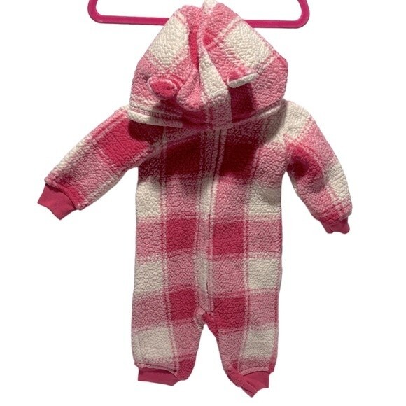 Carter’s Baby Hooded Sherpa Jumpsuit, 6 Months - Picture 1 of 8